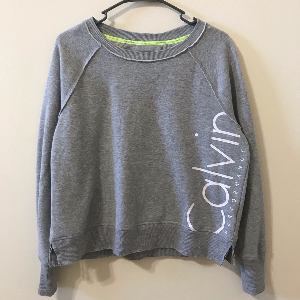 grey Calvin Klein sweatshirt